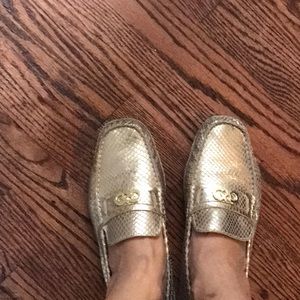 Gold Driving Cole Haan moccasins